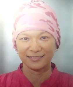 Jing during her treatment, joyful and at peace