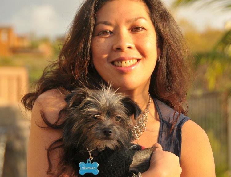 bits luisa ampil with her dog