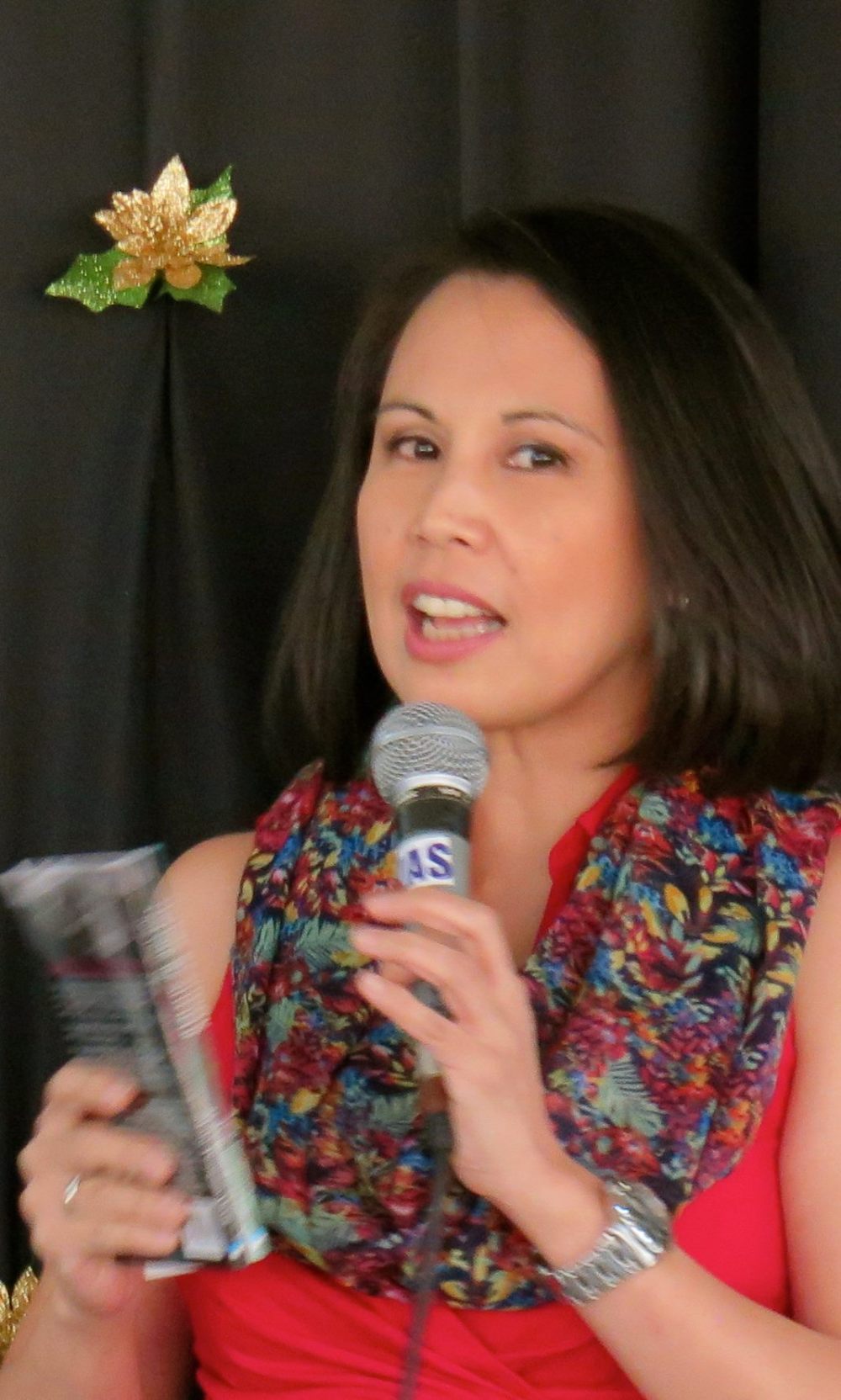 Malu speaking at the 702 DZAS Wellness and Beauty Seminar