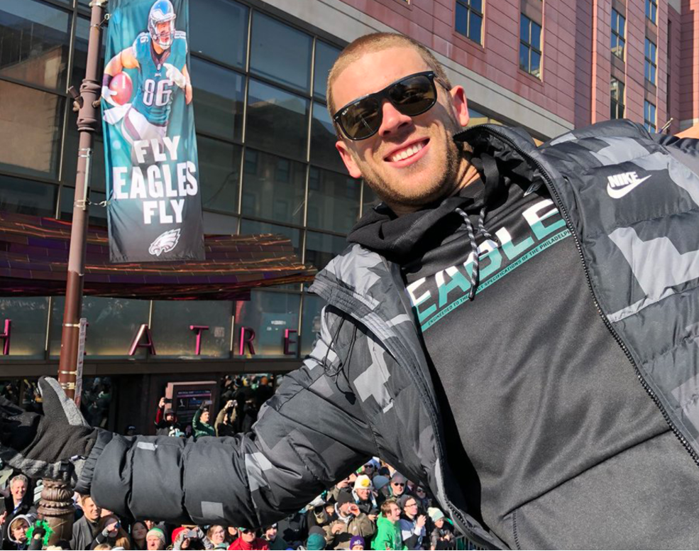 zach ertz parading through philly